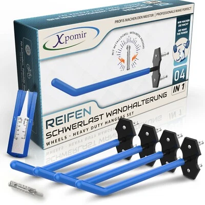 Xpomir 4X Schwerlast Wandhalterung mit Metalldübel für Autoreifen, Felgen Halter - Bild 1 von 4