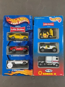 LOT: HOT WHEELS 1997 2000 LITTLE DEBBIE MUSTANG CHEVELLE ROAD RUNNER NEW 3-PACKS - Picture 1 of 4