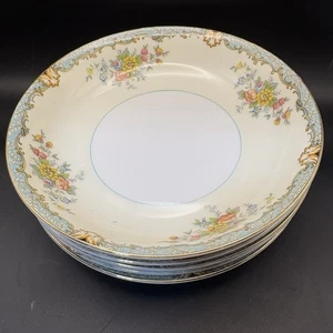 Vintage Noritake Lanare 7.5” Soup Bowls Set of 5 Floral China Japan 1950s - Picture 1 of 5