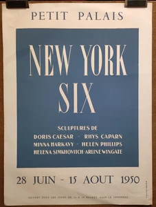 Affiche  originale ancienne Expo 1950 New York Six Petit Palais Paris /RS547 - Picture 1 of 1