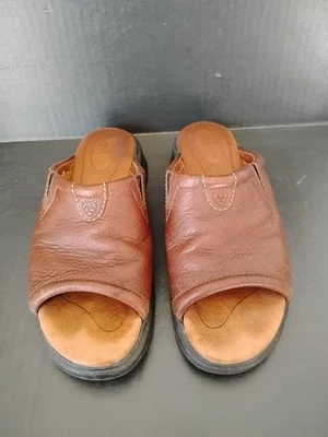 Ariat Womens Sandals 8B Bridgeport Slide Brown Leather  Open Toe - Image 1 of 4