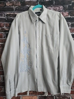 Camisa de vestir occidental manga larga 7 DIAMONDS XL bordada con botones Foto 1 de 4