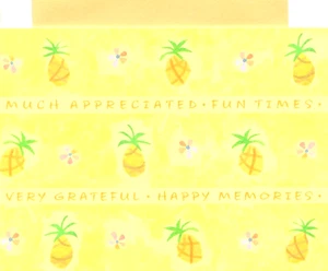 Yellow Pineapple Hospitality Thank You Blank Note Cards Hallmark - Set of 5 - Picture 1 of 2