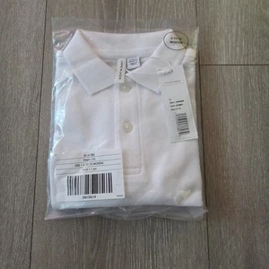 Janie and Jack Boys Baby The Long Sleeve Pique Polo 6-12M White  - Picture 1 of 2