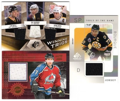 Ray Bourque 2000-01 UD SP Game-Used & Pacific JERSEYS +Neely/Oates 3X JERSEY /99 - Image 1 of 3