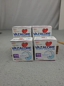 READ READ 4x Vazalore Aspirin Capsules 81mg Low Dose Liquid Filled 30 Count  - Picture 1 of 11
