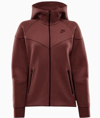 Sudadera con capucha Nike Air Sportswear Tech polar cremallera completa roja sepia para mujer talla S FB8338-218 Foto 1 de 4