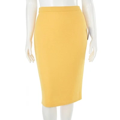 St. John Collection Santana Knit 27" Long Pencil Skirt in Sunflower Yellow sz 8 - Image 1 of 4