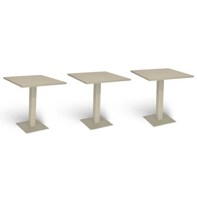 Tavolo da bar beige cm 70 x cm 70 con piano in alluminio verniciato x 3 - Immagine 1 di 4