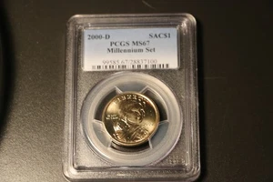 2000-D Sacagawea Dollar Millennium Set MS67 PCGS Blue Label - Picture 1 of 2