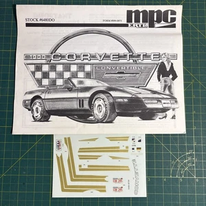 MPC 1/16 6480 1988 Chevrolet Corvette calcomanías e instrucciones solamente - Imagen 1 de 4