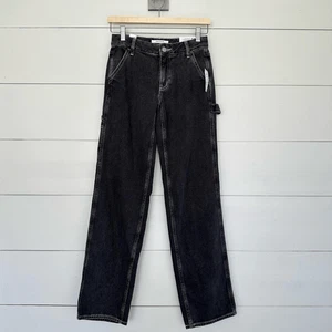 Pantalones de mezclilla para mujer Pacsun 23 negros/grises carpinteros nuevos con etiquetas nuevos - Imagen 1 de 5