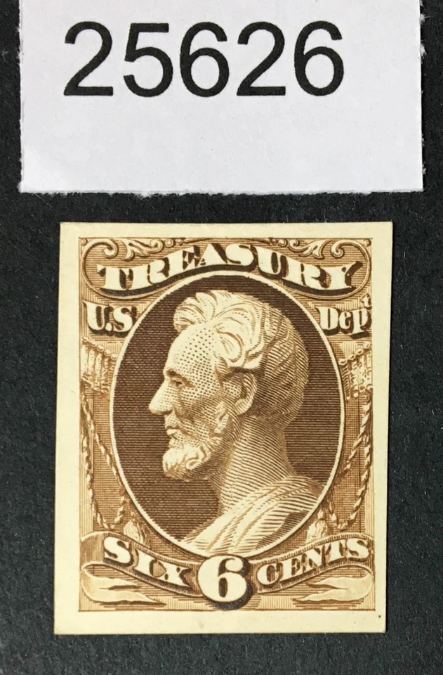 MOMEN: US # O75P4 PLATE PROOF ON CARD OFFICIAL VF+ CAT. $15+ LOT #25626 - Image 1 of 2