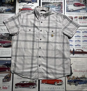 Carhartt Loose Fit Midweight Hemd Herren Gr. L Kurzarm blau kariert - Bild 1 von 11