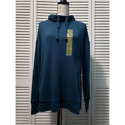 Sudadera con capucha Active Life para mujer mediana toscana verde azulado pulóver súper suave mezcla modal Foto 1 de 4