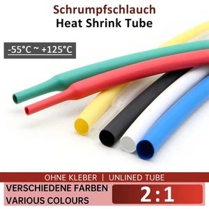 Heat Shrink 0.6mm - 100mm 2:1 Various Colours Electrical Tubing Tube Sleeving - Picture 1 of 18
