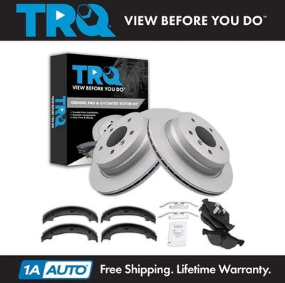 Kit de pastillas de freno y rotor de cerámica trasera TRQ para BMW 328i 2012 Foto 1 de 4
