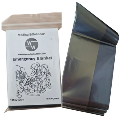 WWMEDICAL&OUTDOOR Coperta di salvataggio 1️⃣x nero oliva🇩🇪, NATO, esercito, militare, TCCC, esercito tedesco, primo soccorso