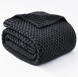 Knitted Weighted Blanket - 60"x80" 20lbs Queen Size Cooling Chunky Knit Heavy... - Picture 1 of 7