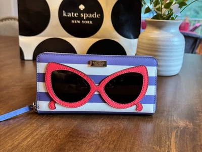 Kate Spade Make a Splash Neda Cartera Gafas de sol a rayas Multi Bolsillo BRACHE Foto 1 de 4