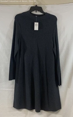 J.Jill Women's Charcoal Gray Knit Mock Neck Sweater Dress Size LP NWT - Image 1 of 4