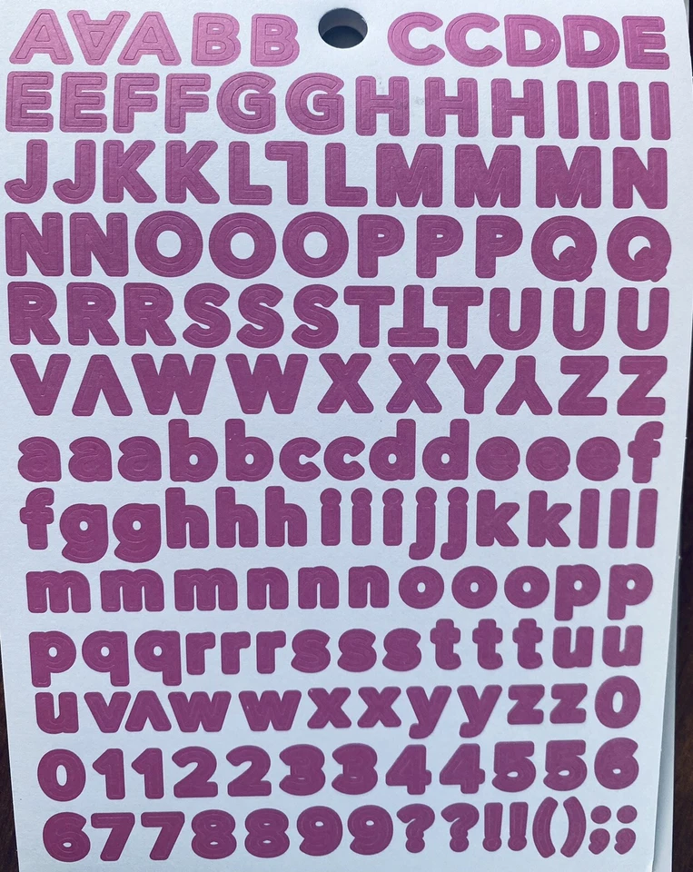 1/2” Pink Letters Numbers Alphabet Scrapbook Craft Stickers - Image 1 of 1
