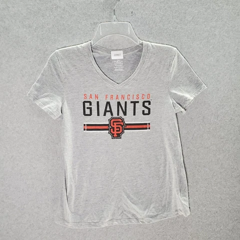 San Francisco Giants Girls Top XL Gray Logo Graphic Baseball MLB Short Sleeve Cover