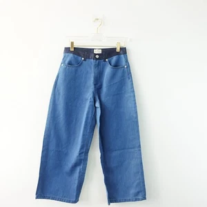 Cotton Wide Leg Crop Jean XS FRENCH CONNECTION Wisteria Blue Culotte 27/21 NEW - Picture 1 of 17