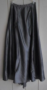 Juniors 5/6 Express World Gray Metallic Pewter Long Full Formal Skirt Waist 26" - Picture 1 of 7