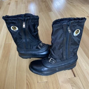 Vintage 1967 ski-doo Black Zip Buckle Winter Boots With Zip Liner MINT Mens Sz 6 - Picture 1 of 12