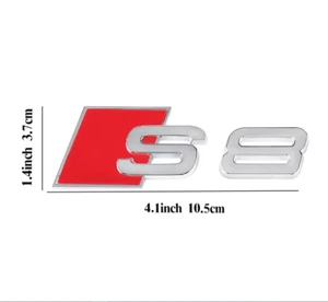 Emblema adhesivo emblema adhesivo cromado plateado maletero maletero Audi S8 para Audi - Imagen 1 de 5