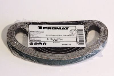 Promat 13x457 mm K60 10x Schleifband für INOX Zirkonkorund