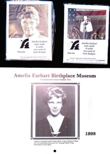 Amelia Earhart Lot of Note Cards (2) and 1998 Calendar