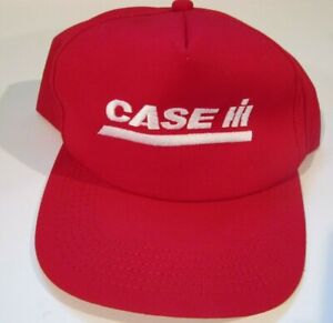Case IH Men's Ball Cap Red/White Lettering Snapback Farming Tractor Trucker Hat 