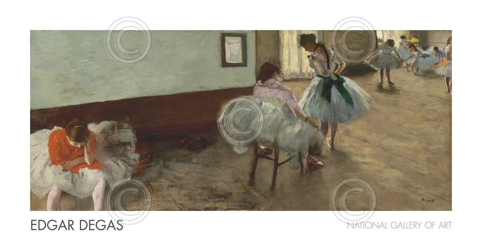 Póster de museo de ballet con impresión artística The Dance Lesson, c. 1879 de Edgar Degas 32x16 Foto 1 de 1