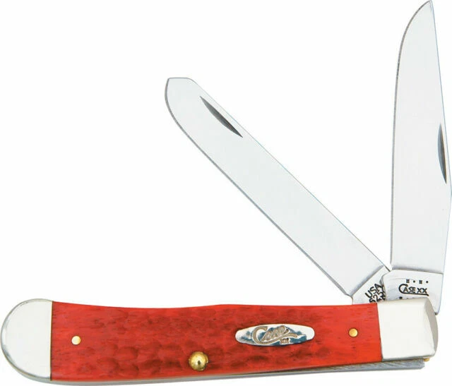 Case XX Dr6254 Trapper Knife 1997 Dark Red Bone Handles 00646