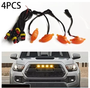 Amber Yellow Front Grille Led Running Lights For Ford Raptor Style Grill Cover*4 - Picture 1 of 24