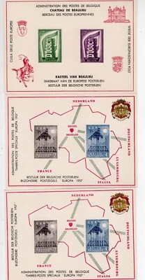 BÉLGICA 496-7 Y 512-3 TARJETAS EUROPA 1956-8 Foto 1 de 2