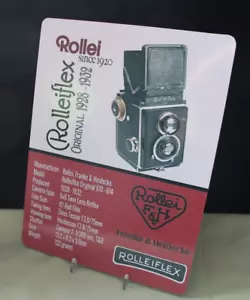 Camera Collectors A5 Display Sign & Stand for a Roleiflex Original TLR Camera - Picture 1 of 19