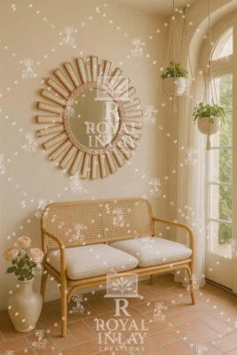 Espejo madreperla Sunburst - Elegante resplandor para interiores atemporales Foto 1 de 4