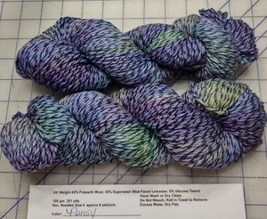 DBL Tweed Polwarth SW BFL Tweed DK Ligero Peinado Tejido Pensamiento - Imagen 1 de 1