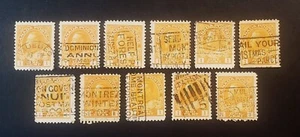 Stamps Canada Used: Admirals #105 1c orange yellow Lot of 10 unique cancels - Picture 1 of 1
