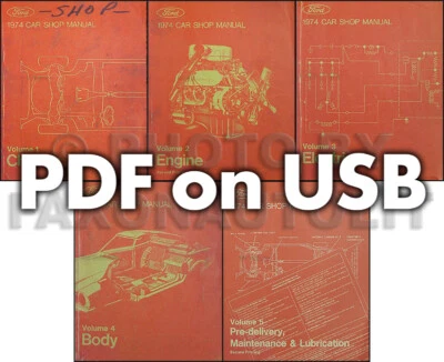 1974 Ford Tienda Manual USB Torino Ranchero T Ave MUSTANG II Maverick Galaxie - Imagen 1 de 2