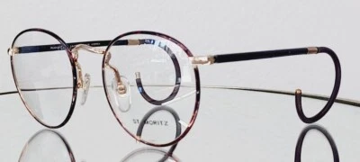 Vintage ST. MORITZ eyeglasses RUGGED New metal Demi Amber hook temple 49-22-165 - Image 1 of 4