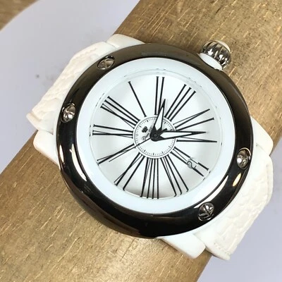 Glam Rock Women GK1003 Miami Beach White Dial Date Rubber Quartz Watch 7 1/4" - Image 1 of 4
