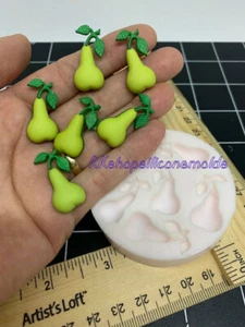 Pears Fruits silicone mold for Fondant-Resin-polymer clay-handcrafts-handmade - Picture 1 of 4