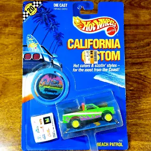 Hot Wheels California Custom Beach Patrol Bright Green Large Yellow TW 1990 Cal - Picture 1 of 3