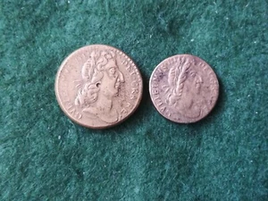 King William Of Orange 1690 Guinea & Half Guinea Coin Weights. - Picture 1 of 3