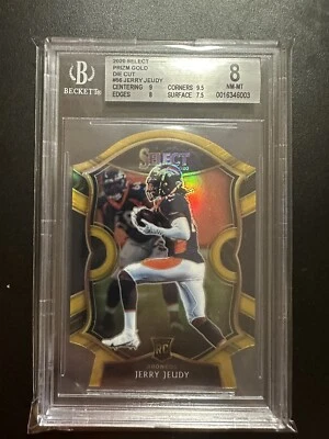2020 Select Jerry Jeudy RC Gold Prizm Die Cut /10 BGS 8 - Image 1 of 2