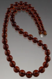 Genuino ÁMBAR BÁLTICO Brillante Forma Redonda Collar de Cuentas 25.9g 210812-5 - Imagen 1 de 3